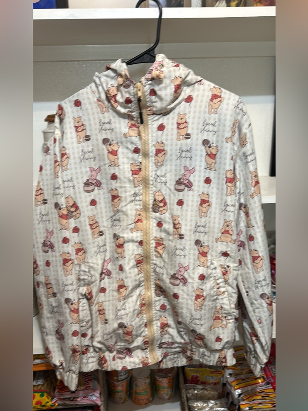 Winnie the Pooh Palaka and anthurium print windbreaker